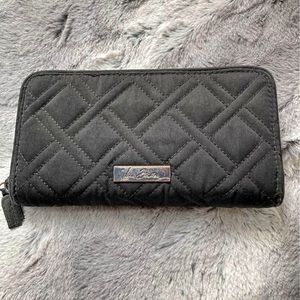 Vera Bradley Black Georgia Cotton Wallet